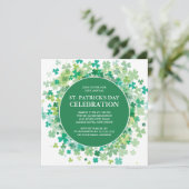 Modern Fun Kleeblatt St. Patrick's Party Einladung (Stehend Vorderseite)
