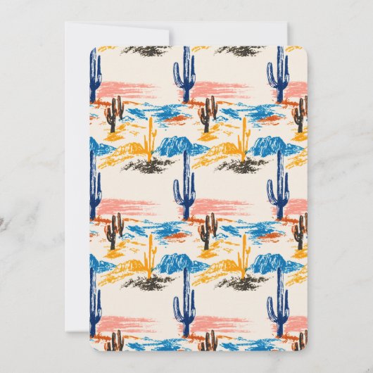 Modern Fun Lässig Wild West Cowboy Wüste Geburtsta Einladung (Rückseite)