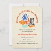 Modern Fun Lässig Wild West Cowboy Wüste Geburtsta Einladung (Vorderseite)