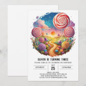 Modern Fun Lollipop Geburtstag Einladung (Vorne/Hinten)