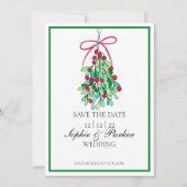 Modern Fun Mistletoe Save the Date (Vorderseite)
