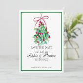 Modern Fun Mistletoe Save the Date (Stehend Vorderseite)
