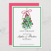 Modern Fun Mistletoe Save the Date (Vorne/Hinten)