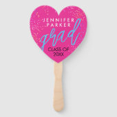 Modern Fun Pink Grad School Girly Bday Party Foto Fächer (Vorderseite)