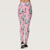 Modern Fun Pink Panda Bären Polka Dot Leggings (Rückseite)