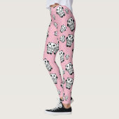 Modern Fun Pink Panda Bären Polka Dot Leggings (Links)