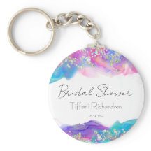 Modern Fun Rainbow Alcohol Ink Gold Glitzer