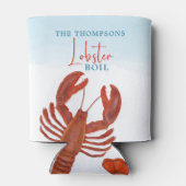 Modern Fun Red Lobster Boil Seafood Typografie Dosenkühler (Rückseite)