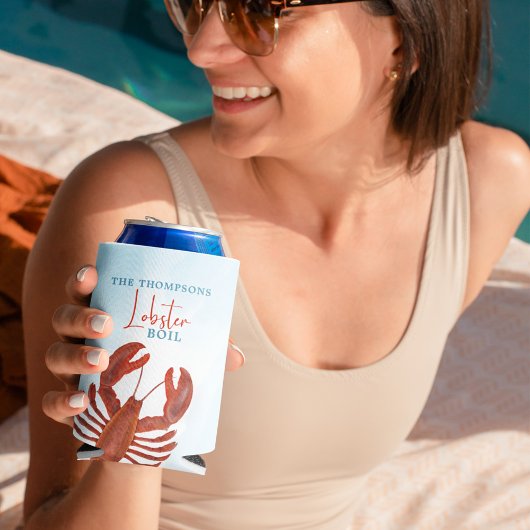 Modern Fun Red Lobster Boil Seafood Typografie Dosenkühler