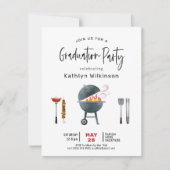 Modern Fun Script Einfach 3 Foto GRAD GRILLEN Part Einladung (Vorderseite)