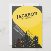 Modern Fun Superhero Boys Birthday Einladung (Vorderseite)