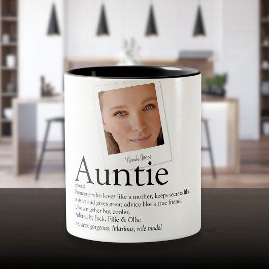 Modern Fun Tante Tuntie Definition Foto Zweifarbige Tasse