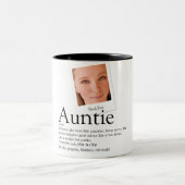 Modern Fun Tante Tuntie Definition Foto Zweifarbige Tasse (Mittel)