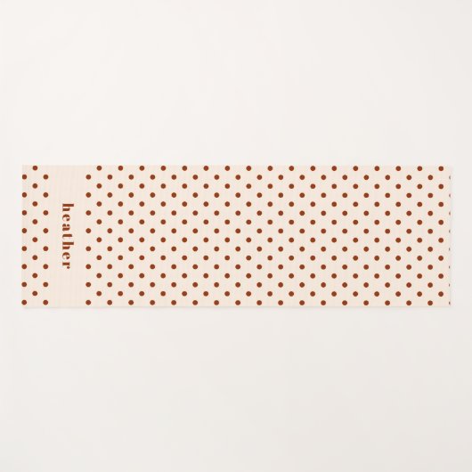 Modern Fun Terracotta Polka Dots Name Yogamatte (Vorderseite (Horizontal))