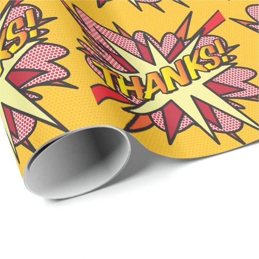 Modern Fun Typografic DANKS Danke Geschenkpapier (Rolleneckpunkt)
