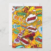 Modern Fun Typografisches Comic Hochzeit Einladung (Rückseite)