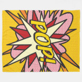 Modern Fun Typographic Comic Book POP Trendy Fleecedecke (Vorderseite (Horizontal))