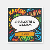 Modern Fun Typographic Comic Book Speech Bubble Serviette (Vorderseite)