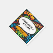 Modern Fun Typographic Comic Book Speech Bubble Serviette (Ecke)