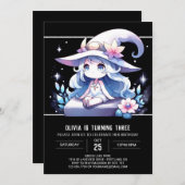 Modern Fun Wizard Geburtstag Einladung (Vorne/Hinten)