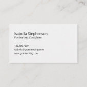 Modern Funding Consultant Freelance Grant Writer  Visitenkarte (Rückseite)
