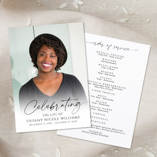 Modern Funeral Celebration of Life Photo Memorial Programm