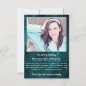 Modern Funeral Foto Sympathy Memorial Dankeskarte (Vorderseite)