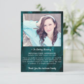 Modern Funeral Foto Sympathy Memorial Dankeskarte (Stehend Vorderseite)