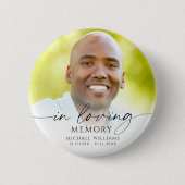 Modern Funeral In Loving Memory Photo Memorial Button (Vorderseite)