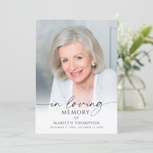 Modern Funeral Memorial Photo In Loving Memory Programm (Stehend Vorderseite)