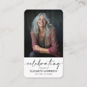 Modern Funeral Memorial Prayer Photo Card Visitenkarte (Vorderseite)