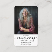 Modern Funeral Memorial Prayer Photo Card Visitenkarte (Vorderseite)