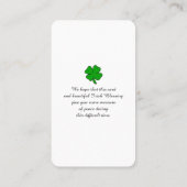 Modern Funeral Memorial Sympathy Card Visitenkarte (Rückseite)