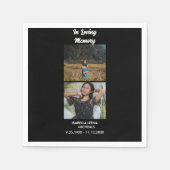 Modern Funeral Personalized 2 Photo Memoria Serviette (Vorderseite)