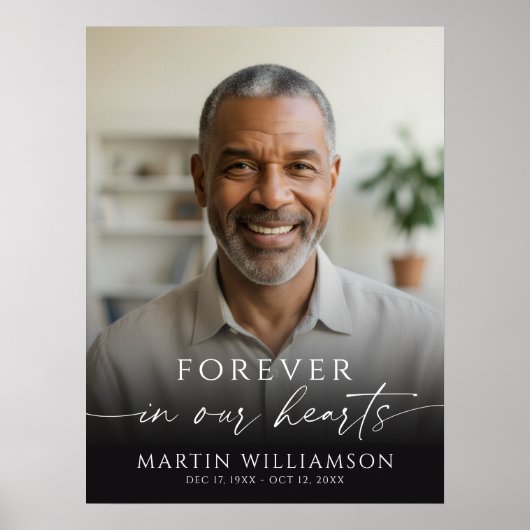 Modern Funeral Photo Script Welcome Sign Poster (Vorne)