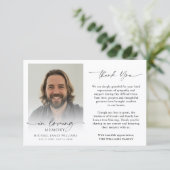 Modern Funeral Photo Thank You In Loving Memory Dankeskarte (Stehend Vorderseite)