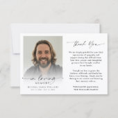 Modern Funeral Photo Thank You In Loving Memory Dankeskarte (Vorderseite)