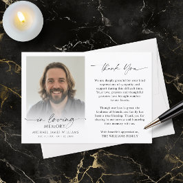 Modern Funeral Photo Thank You In Loving Memory Dankeskarte