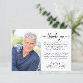 Modern Funeral Photo Thank You Sympathy Dankeskarte (Stehend Vorderseite)