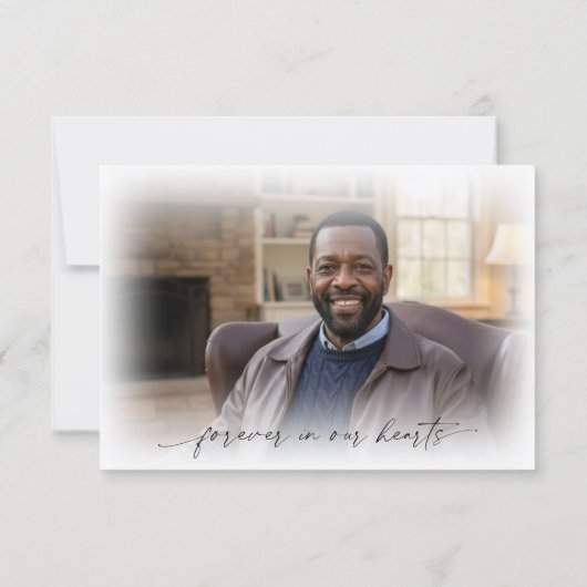 Modern Funeral Script Thank You 2 Photos Dankeskarte (Rückseite)