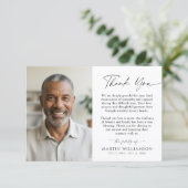 Modern Funeral Script Thank You 2 Photos Dankeskarte (Stehend Vorderseite)