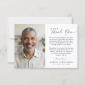 Modern Funeral Script Thank You 2 Photos Dankeskarte (Vorderseite)