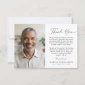 Modern Funeral Script Thank You 2 Photos Dankeskarte (Vorderseite)