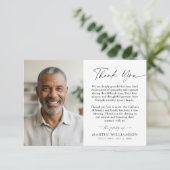 Modern Funeral Script Thank You 2 Photos Dankeskarte (Stehend Vorderseite)