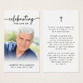 Modern Funeral Sympathy Photo Cross Prayer Card (Vorne & Hinten)