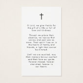 Modern Funeral Sympathy Photo Cross Prayer Card (Rückseite)