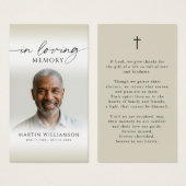 Modern Funeral Sympathy Photo Memorial Prayer Card (Vorne & Hinten)