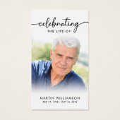 Modern Funeral Sympathy Photo Prayer Card (Vorderseite)
