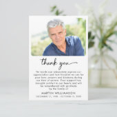 Modern Funerary Foto Script Vielen Dank Dankeskarte (Stehend Vorderseite)