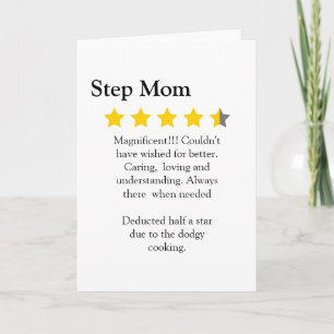 Modern, Funny, 4.5 Star Step Mom Review, Karte